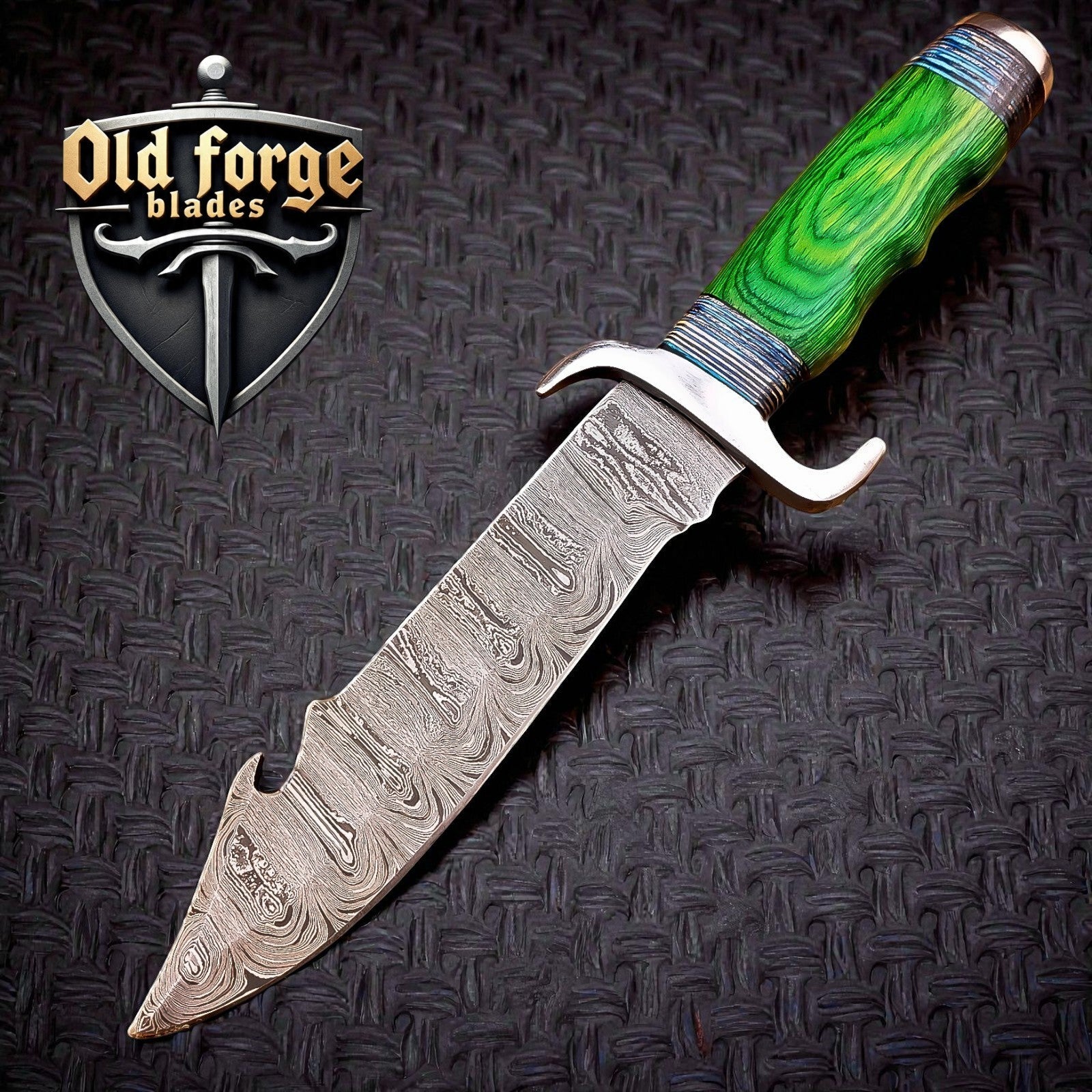 Handmade Damascus Steel Bowie Knife – High End Knives for Sale