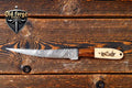 Handmade Damascus Filleting Knife – Camel Bone & Rosewood
