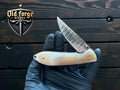 Handmade Damascus Steel Foldable Pocket Knife with Bone Handle