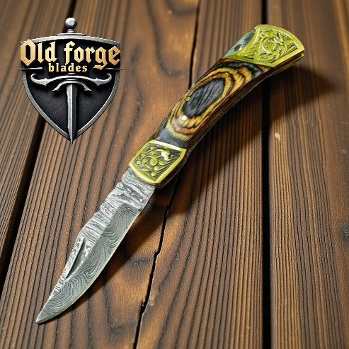 Premium Damascus Pocket Knife – Custom EDC Blade