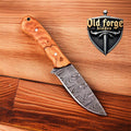 Handmade Damascus Hunting Knives Made in USA – Rustic Wooden Handle