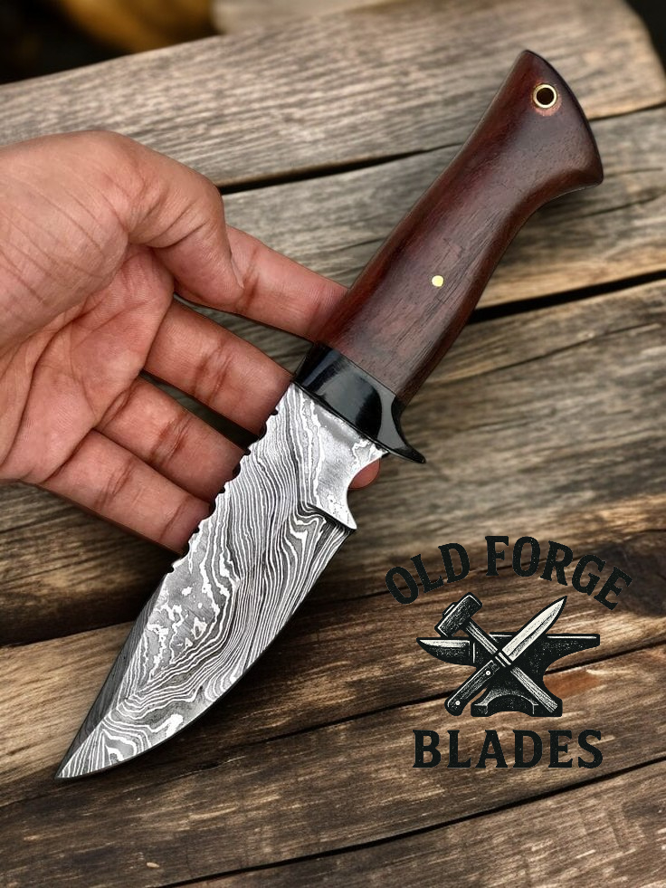 Hand Forged Damascus Hunting Knife – USA Made