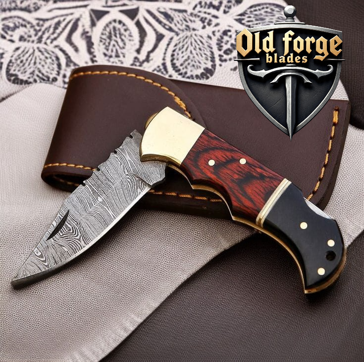 Custom Damascus Pocket Knife – 3” Back Lock
