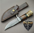 Custom Handmade demascus steel knife with Stag Antler Handle