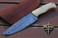 Custom 10” Bone Handle Damascus Hunting Knife