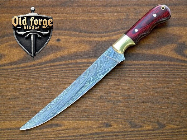 Custom Damascus Fillet Knife – Full Tang