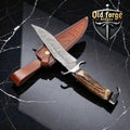 Knife Hunting Deer – 11” Handmade Damascus Blade