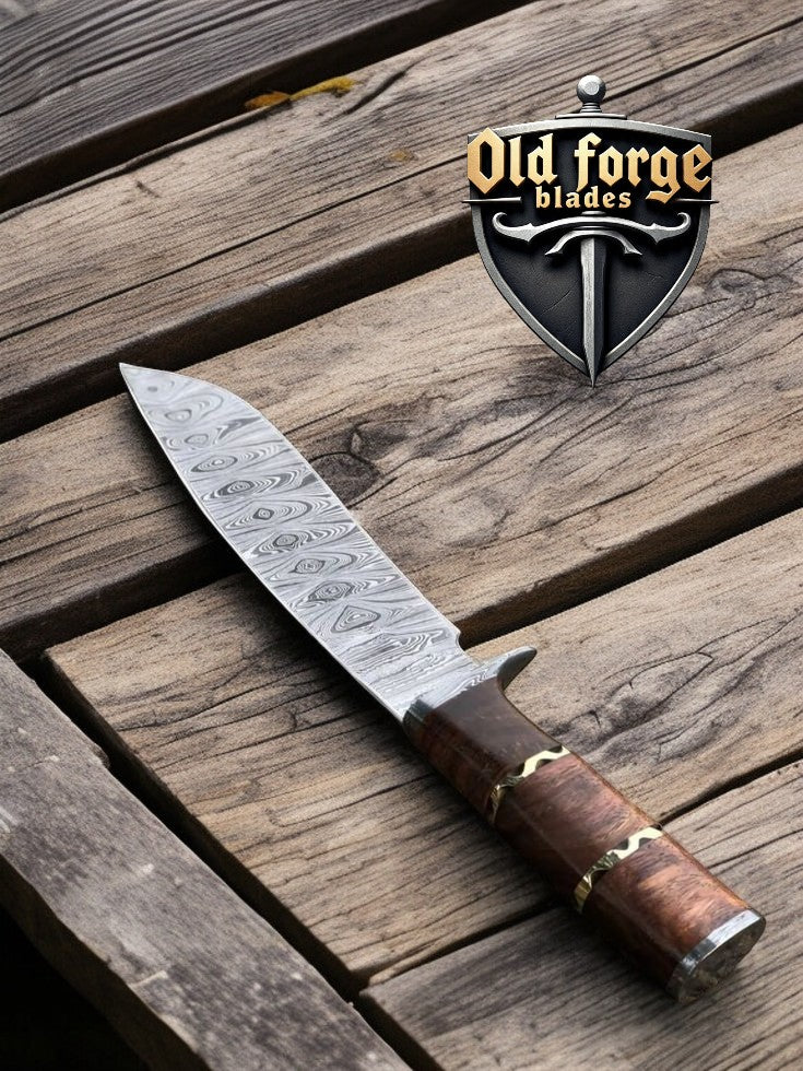 Premium Damascus Bowie Knife – Hunting Knives Made in USA